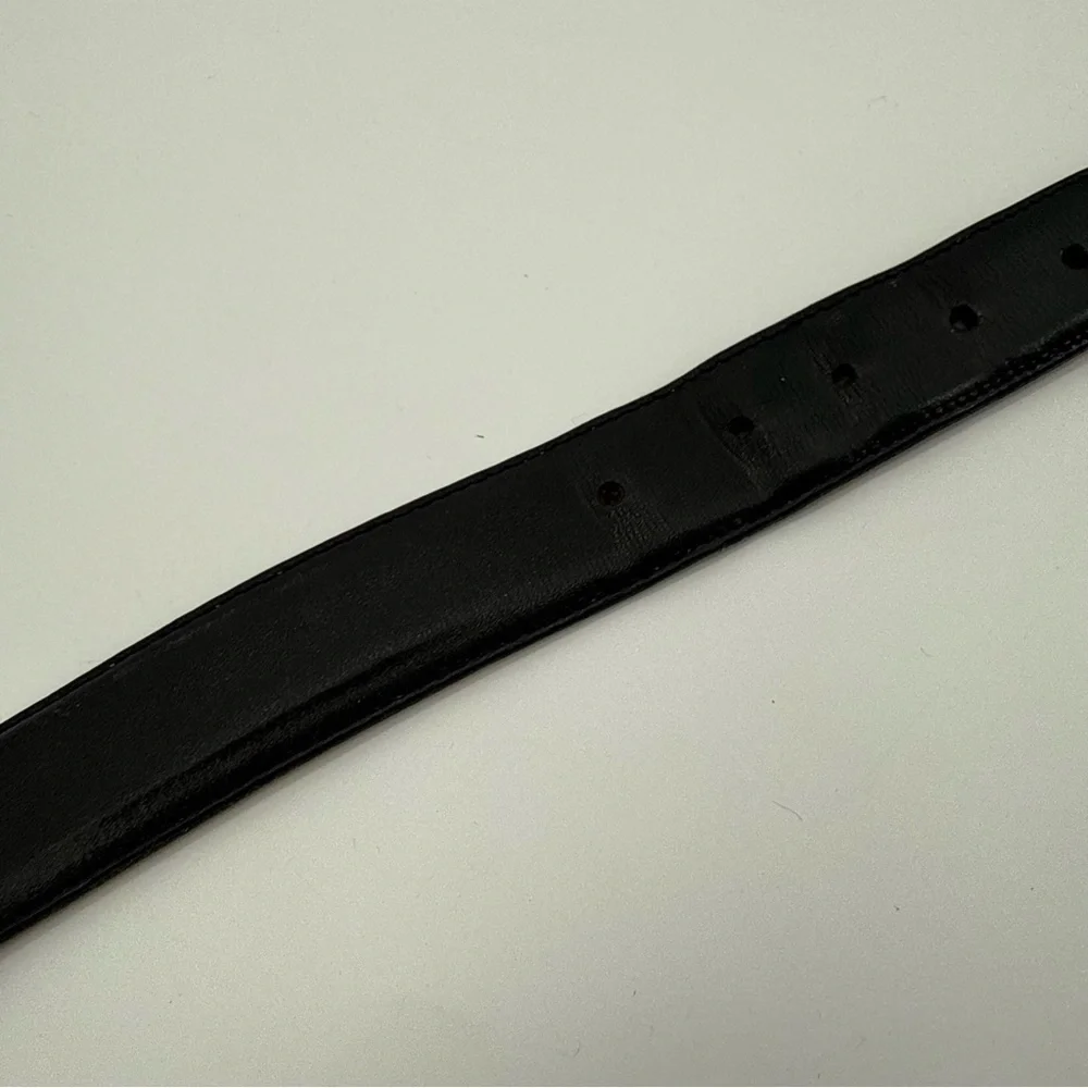Aniline Kipskin Shoulders Black Leather Belt Mens Classic Size 40